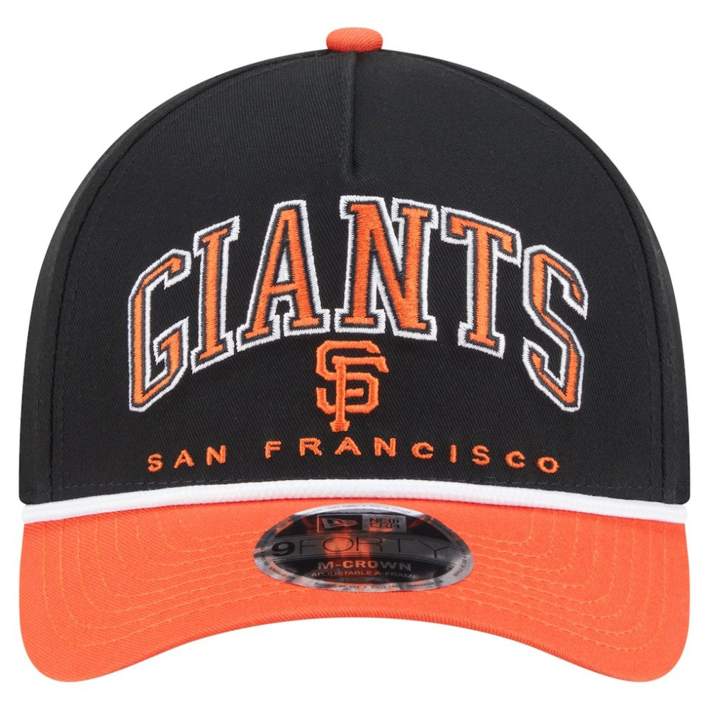 San Francisco Giants Arch 9FORTY A-Frame M-Crown Adjustable Hat - Black/Orange | New Era