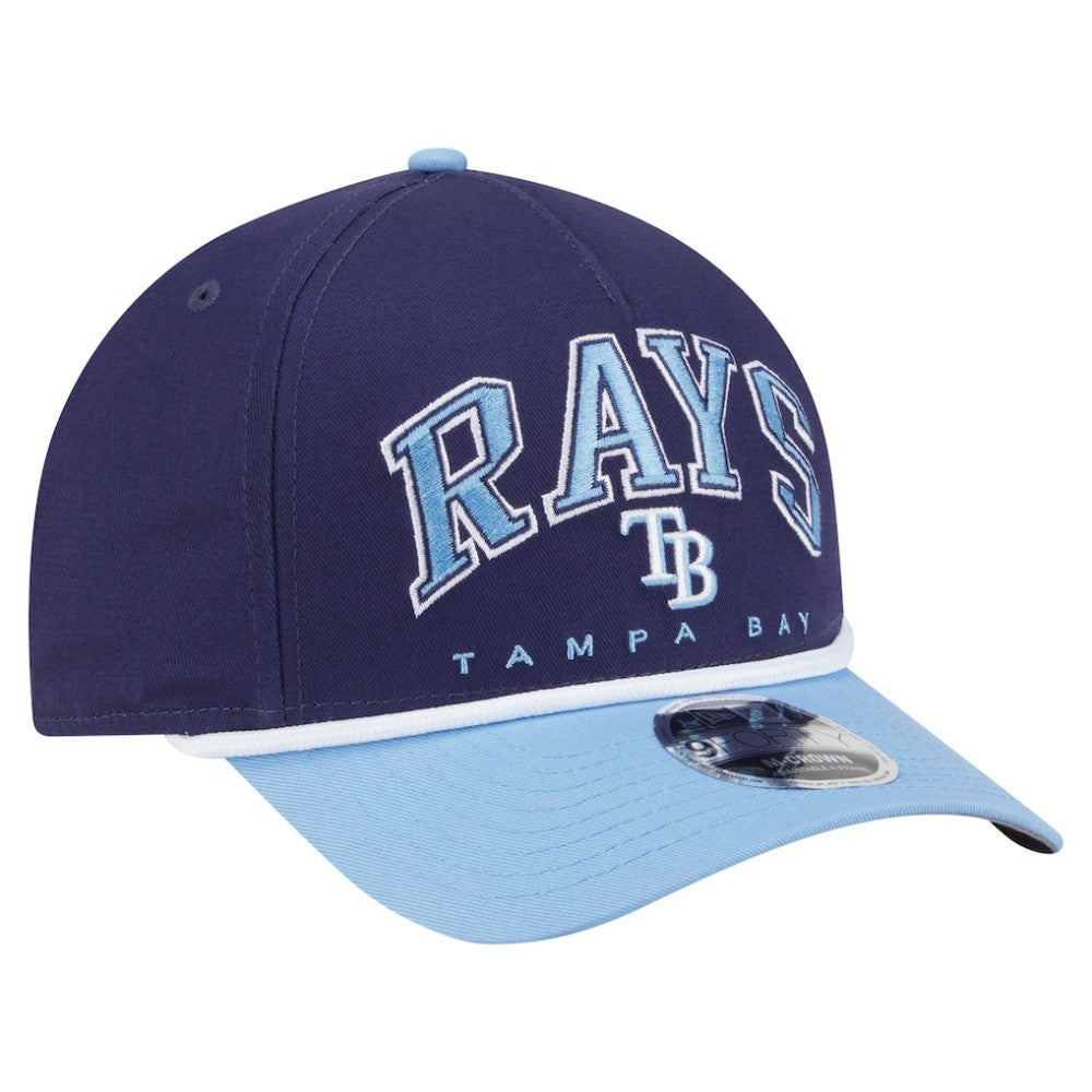 Tampa Bay Rays Arch 9FORTY A-Frame M-Crown Adjustable Hat - Navy/Light Blue | New Era