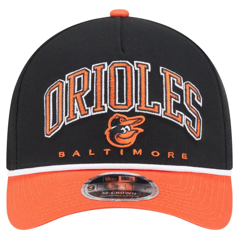 Baltimore Orioles Arch 9FORTY A-Frame M-Crown Adjustable Hat - Black/Orange | New Era