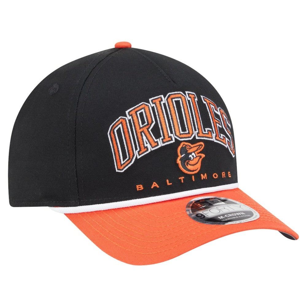 Baltimore Orioles Arch 9FORTY A-Frame M-Crown Adjustable Hat - Black/Orange | New Era