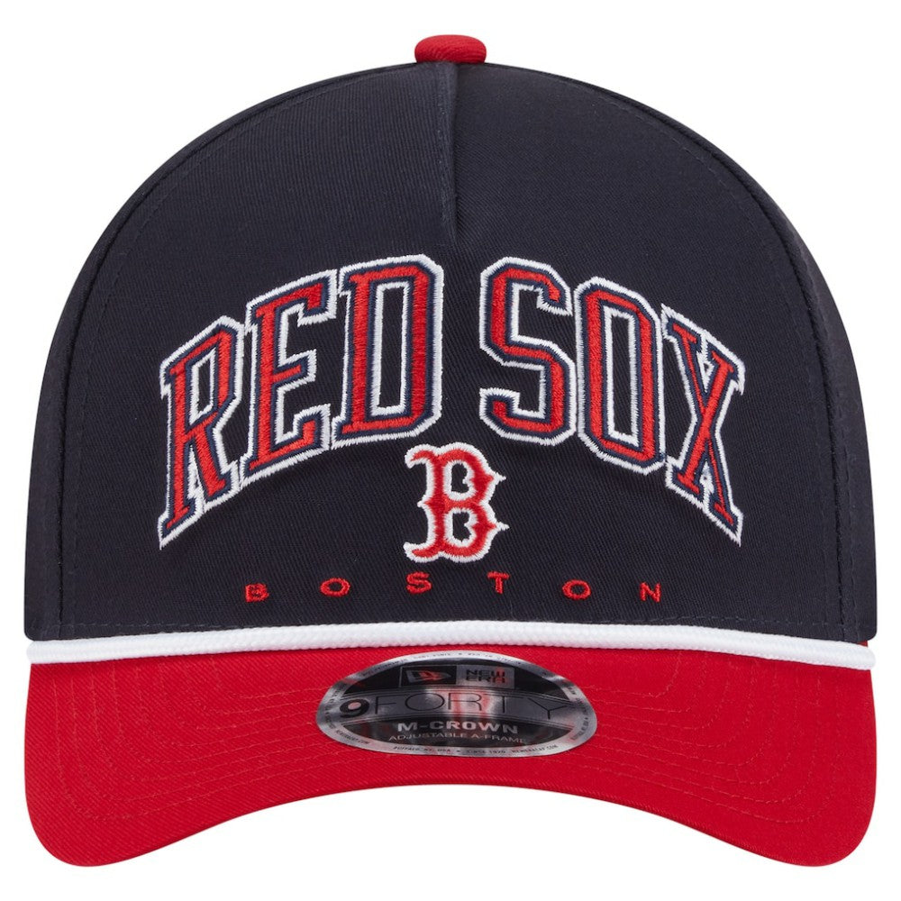 Boston Red Sox Arch 9FORTY A-Frame M-Crown Adjustable Hat - Navy/Red | New Era