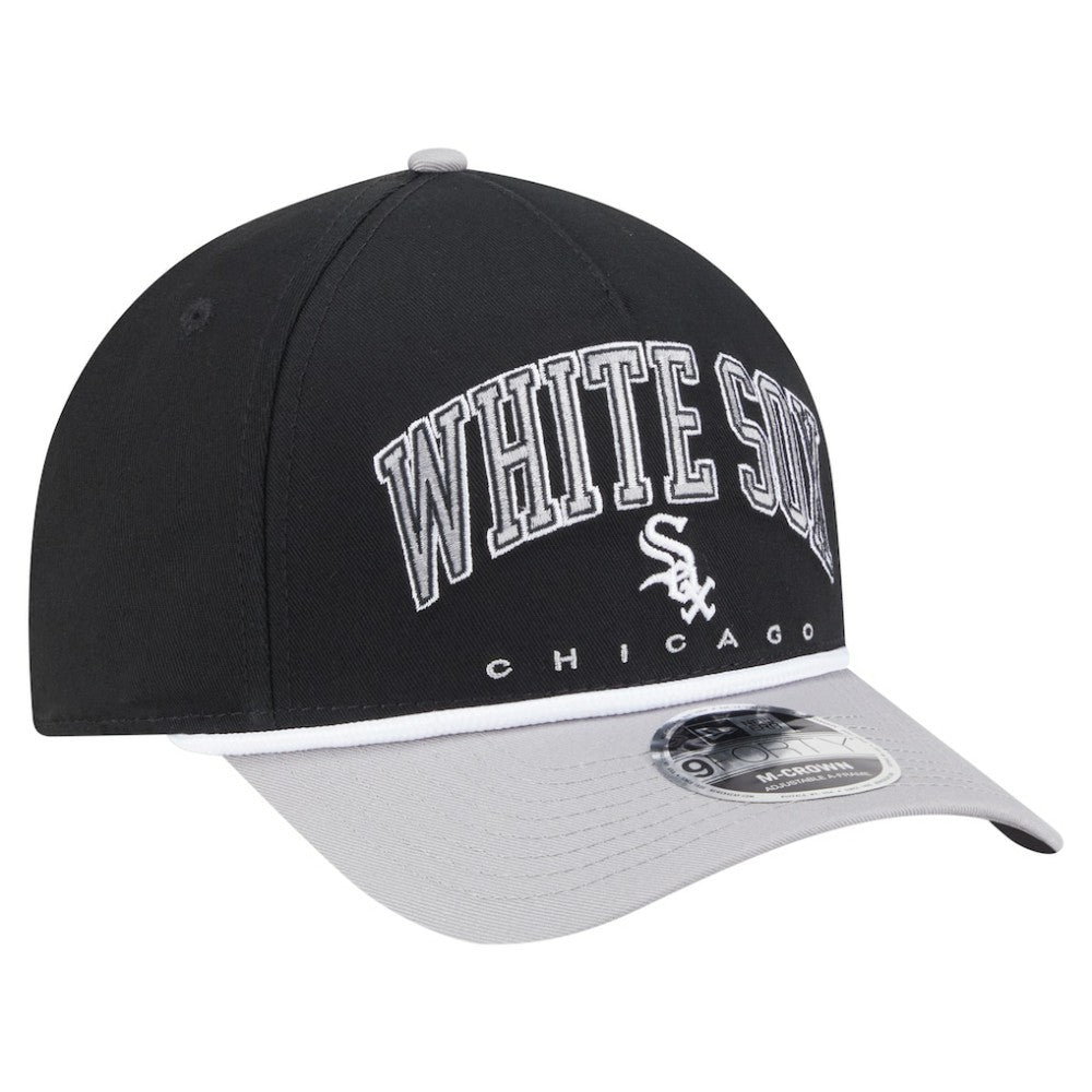 Chicago White Sox Arch 9FORTY A-Frame M-Crown Adjustable Hat - Black/Gray | New Era