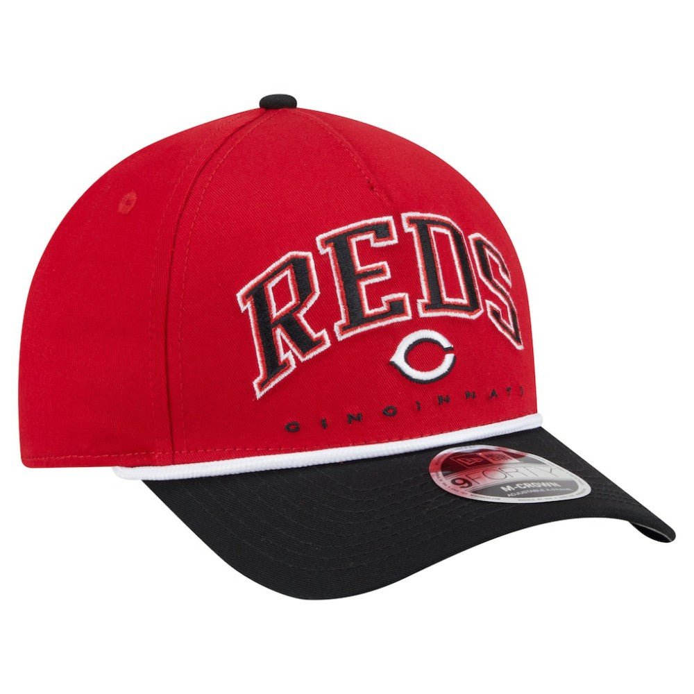 Cincinnati Reds Arch 9FORTY A-Frame M-Crown Adjustable Hat - Red/Black | New Era
