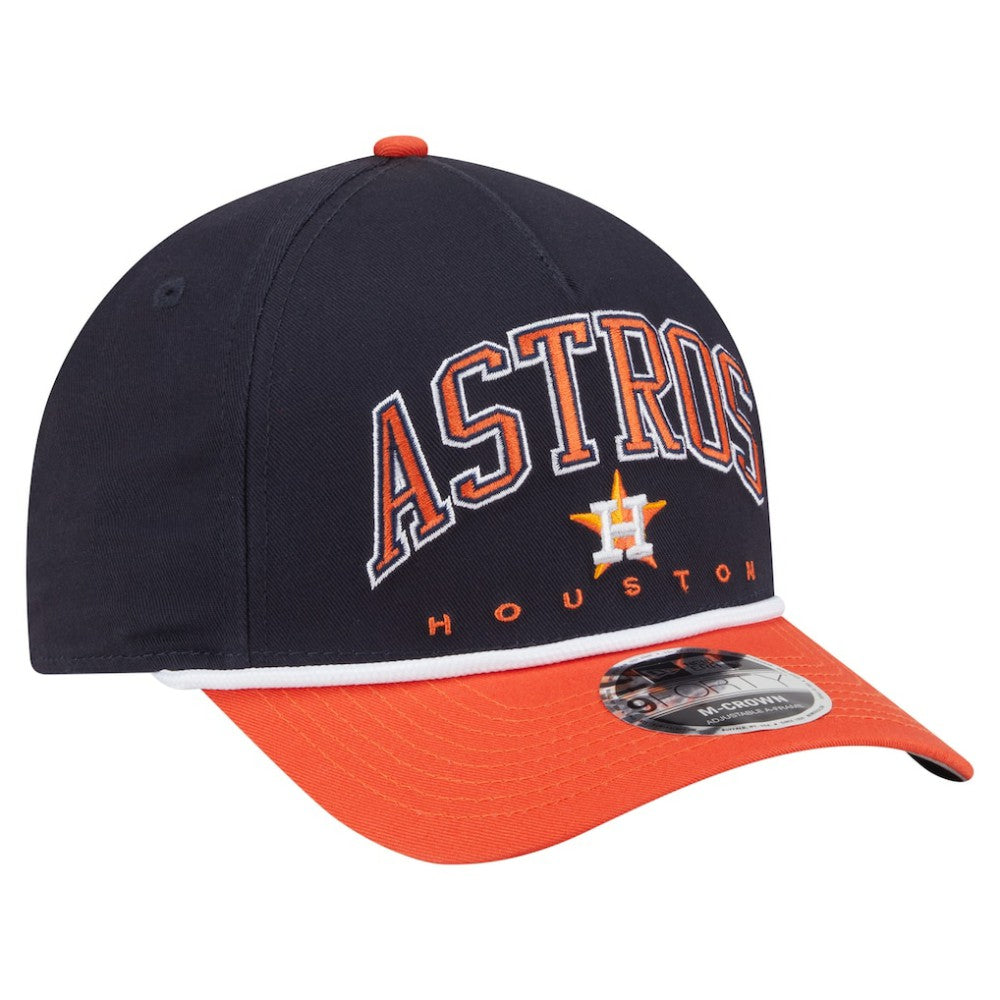 Houston Astros Arch 9FORTY A-Frame M-Crown Adjustable Hat - Navy/Orange | New Era