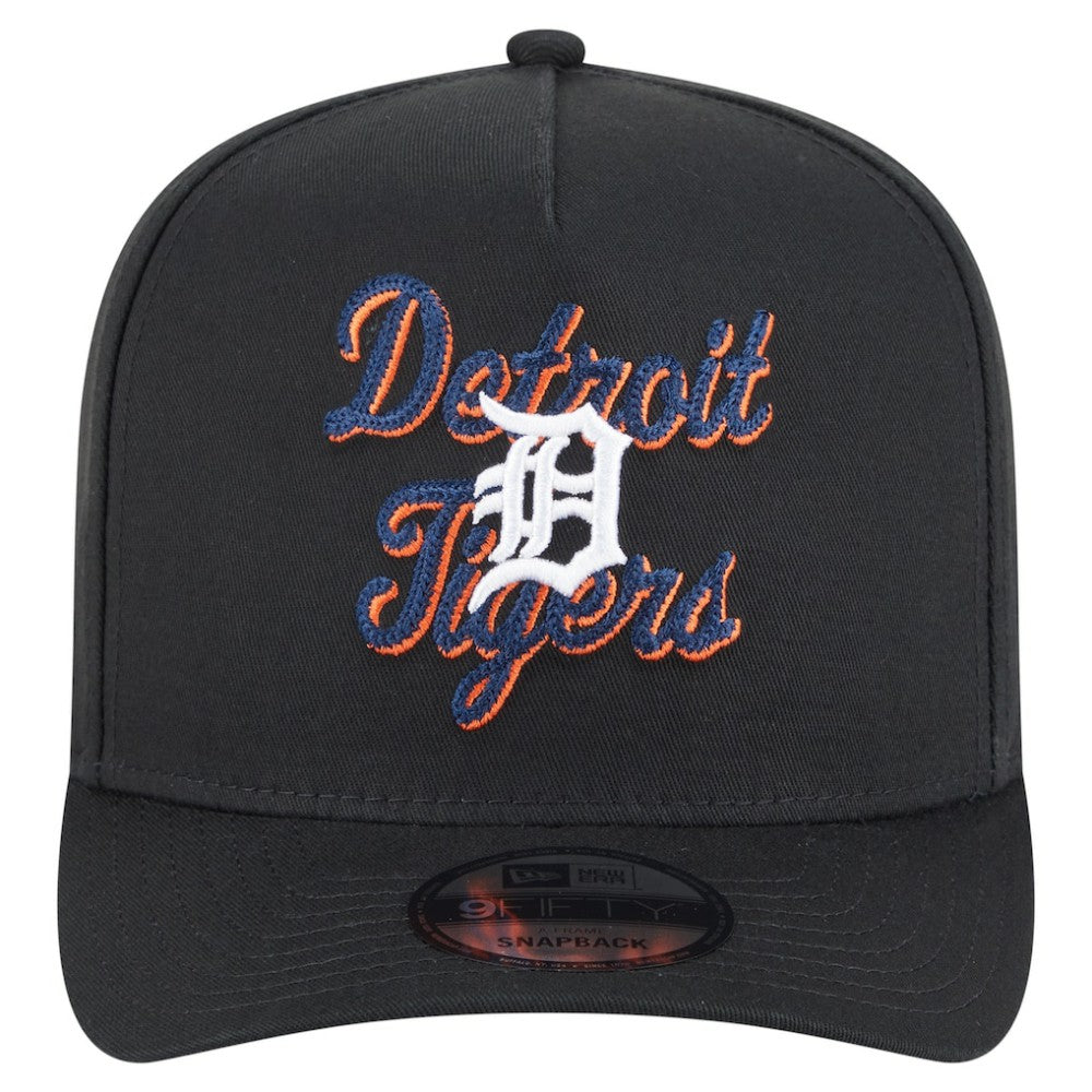Detroit Tigers Chainstitch 9FIFTY A-Frame Snapback Hat - Black | New Era