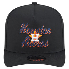 Houston Astros Chainstitch 9FIFTY A-Frame Snapback Hat - Black | New Era