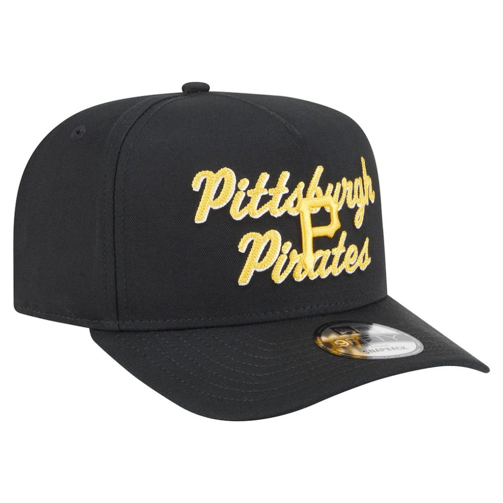 Pittsburgh Pirates Chainstitch 9FIFTY A-Frame Snapback Hat - Black | New Era