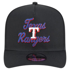 Texas Rangers Chainstitch 9FIFTY A-Frame Snapback Hat - Black | New Era