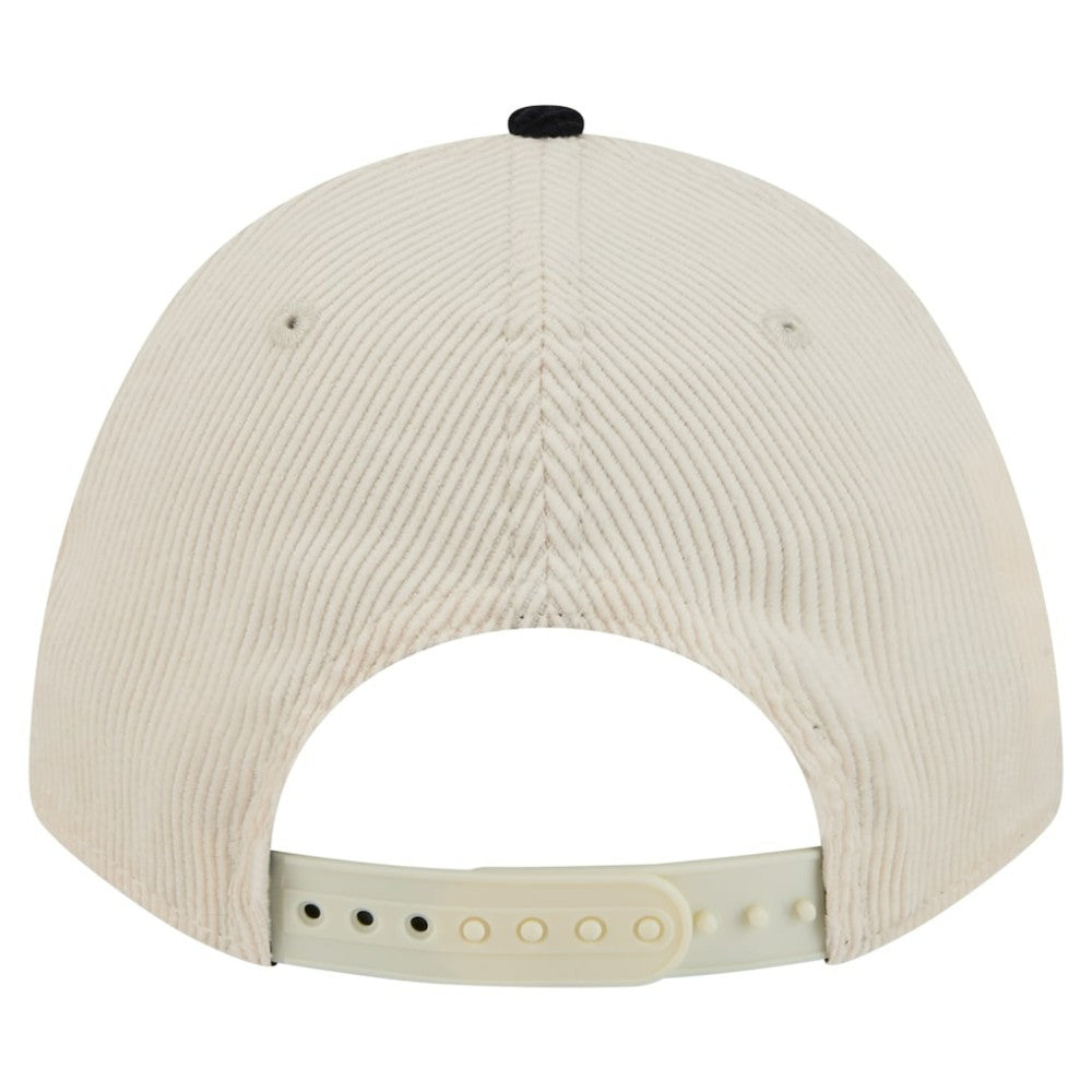 Atlanta Braves Sided Corduroy 9FORTY A-Frame Adjustable Hat - Cream/Navy | New Era