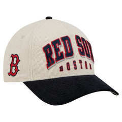 Boston Red Sox Sided Corduroy 9FORTY A-Frame Adjustable Hat - Cream/Navy | New Era