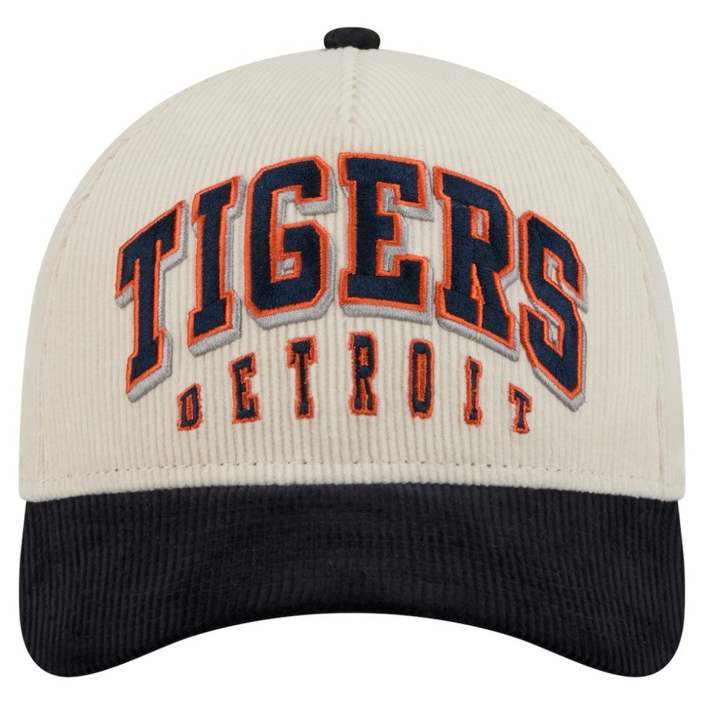 Detroit Tigers Sided Corduroy 9FORTY A-Frame Adjustable Hat - Cream/Navy | New Era