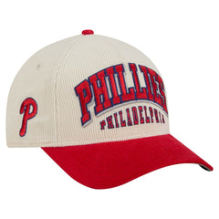 Philadelphia Phillies Sided Corduroy 9FORTY A-Frame Adjustable Hat - Cream/Red | New Era