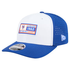 New York Mets Established Patch 9SEVENTY Adjustable Hat - White/Royal | New Era
