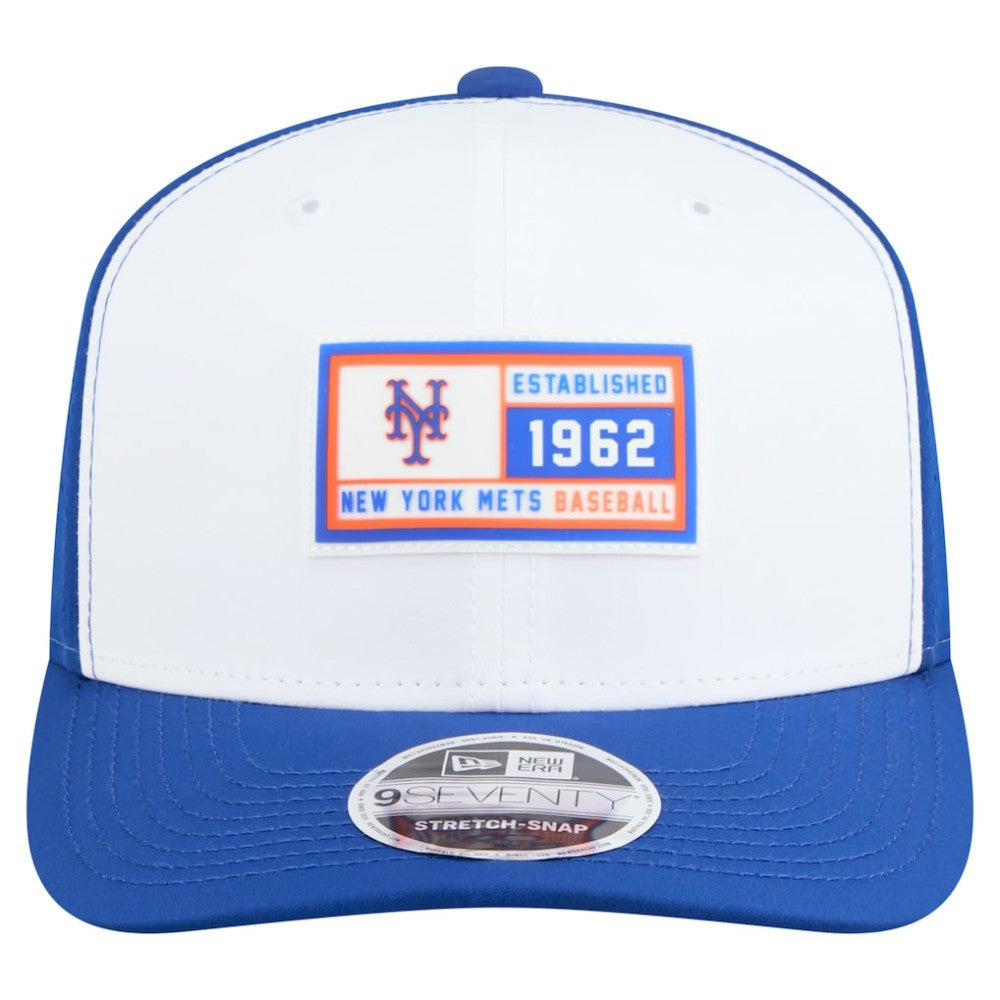New York Mets Established Patch 9SEVENTY Adjustable Hat - White/Royal | New Era