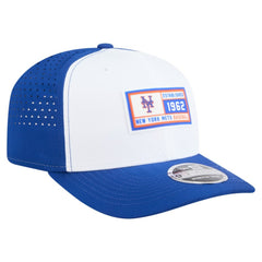 New York Mets Established Patch 9SEVENTY Adjustable Hat - White/Royal | New Era