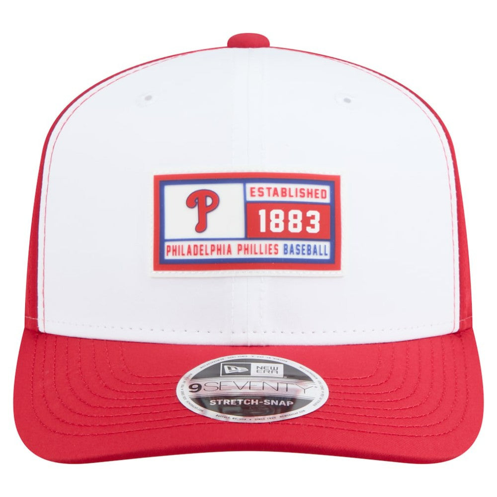 Philadelphia Phillies Established Patch 9SEVENTY Adjustable Hat - White/Red | New Era
