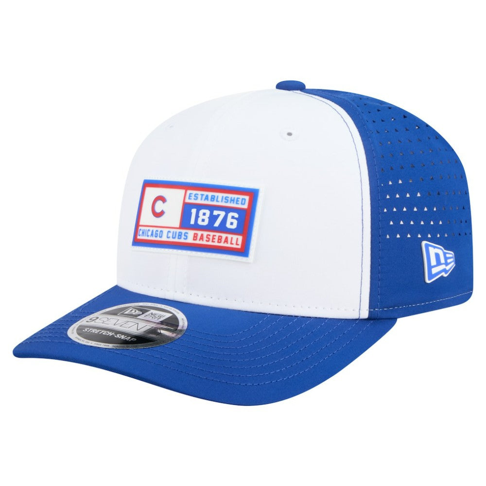 Chicago Cubs Established Patch 9SEVENTY Adjustable Hat - White/Royal | New Era
