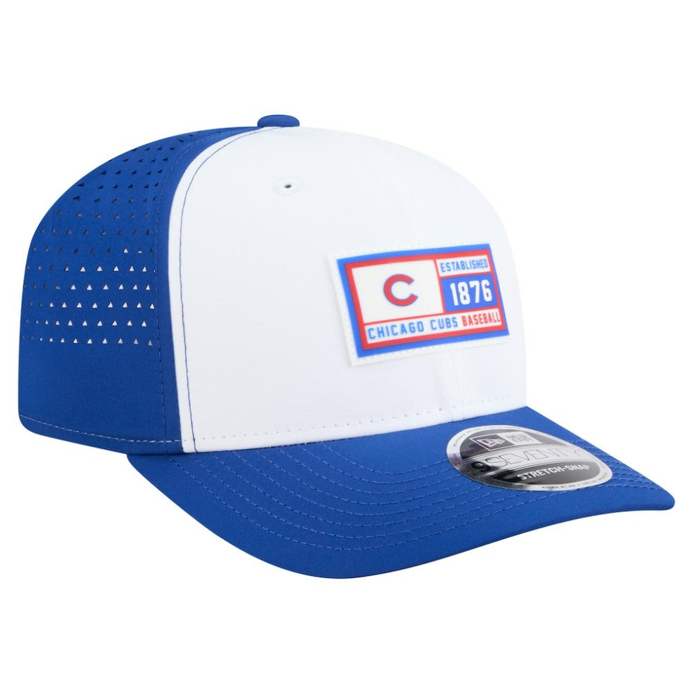 Chicago Cubs Established Patch 9SEVENTY Adjustable Hat - White/Royal | New Era