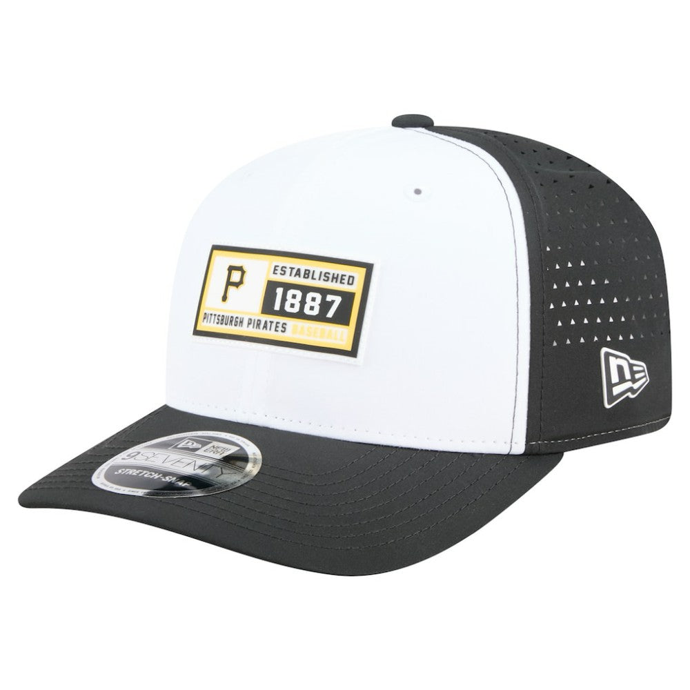 Pittsburgh Pirates Established Patch 9SEVENTY Adjustable Hat - White/Black | New Era