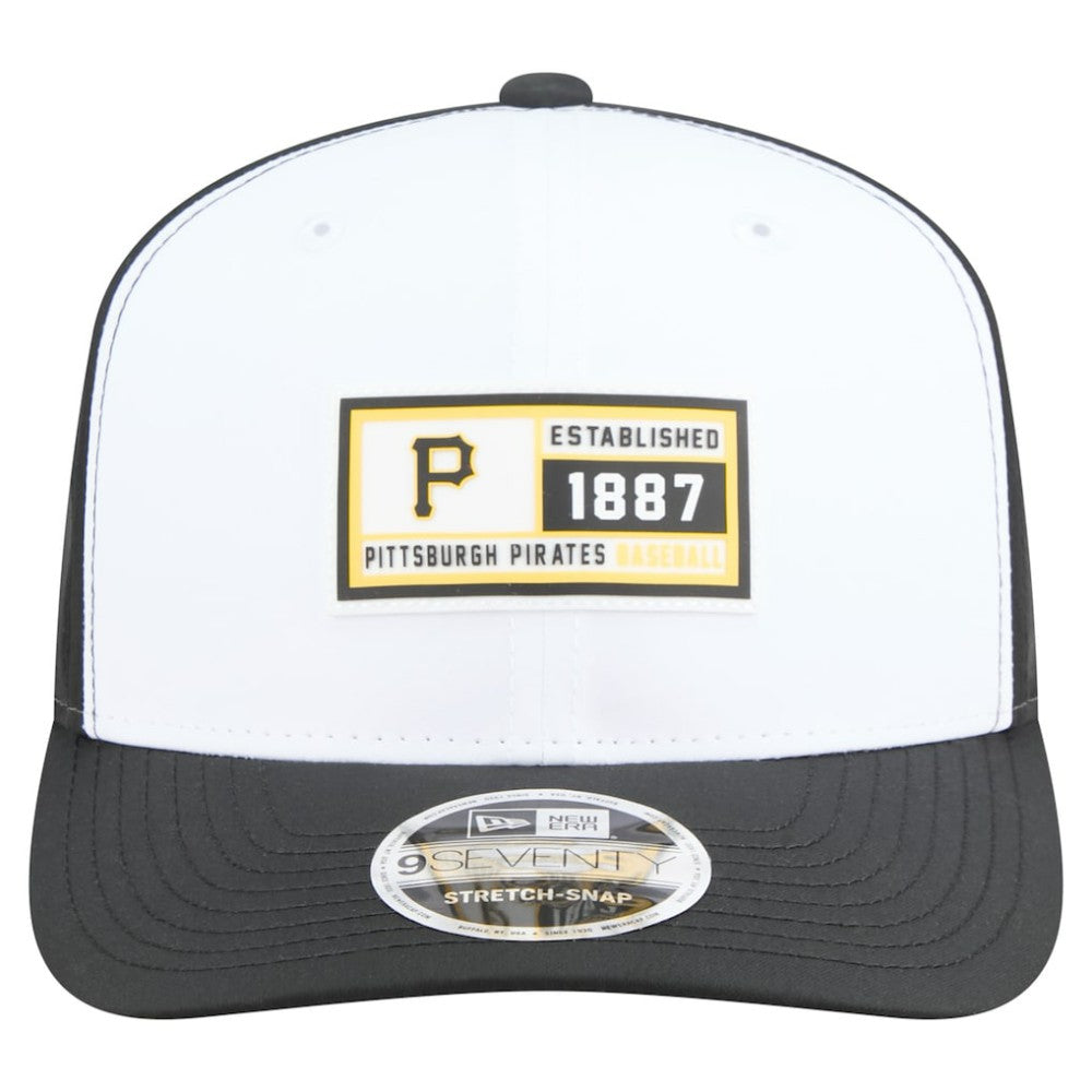 Pittsburgh Pirates Established Patch 9SEVENTY Adjustable Hat - White/Black | New Era