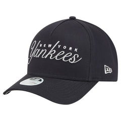 New York Yankees Women's Metallic A-Frame 9FORTY Adjustable Hat - Navy | New Era
