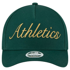 Athletics Women's Metallic A-Frame 9FORTY Adjustable Hat - Green | New Era