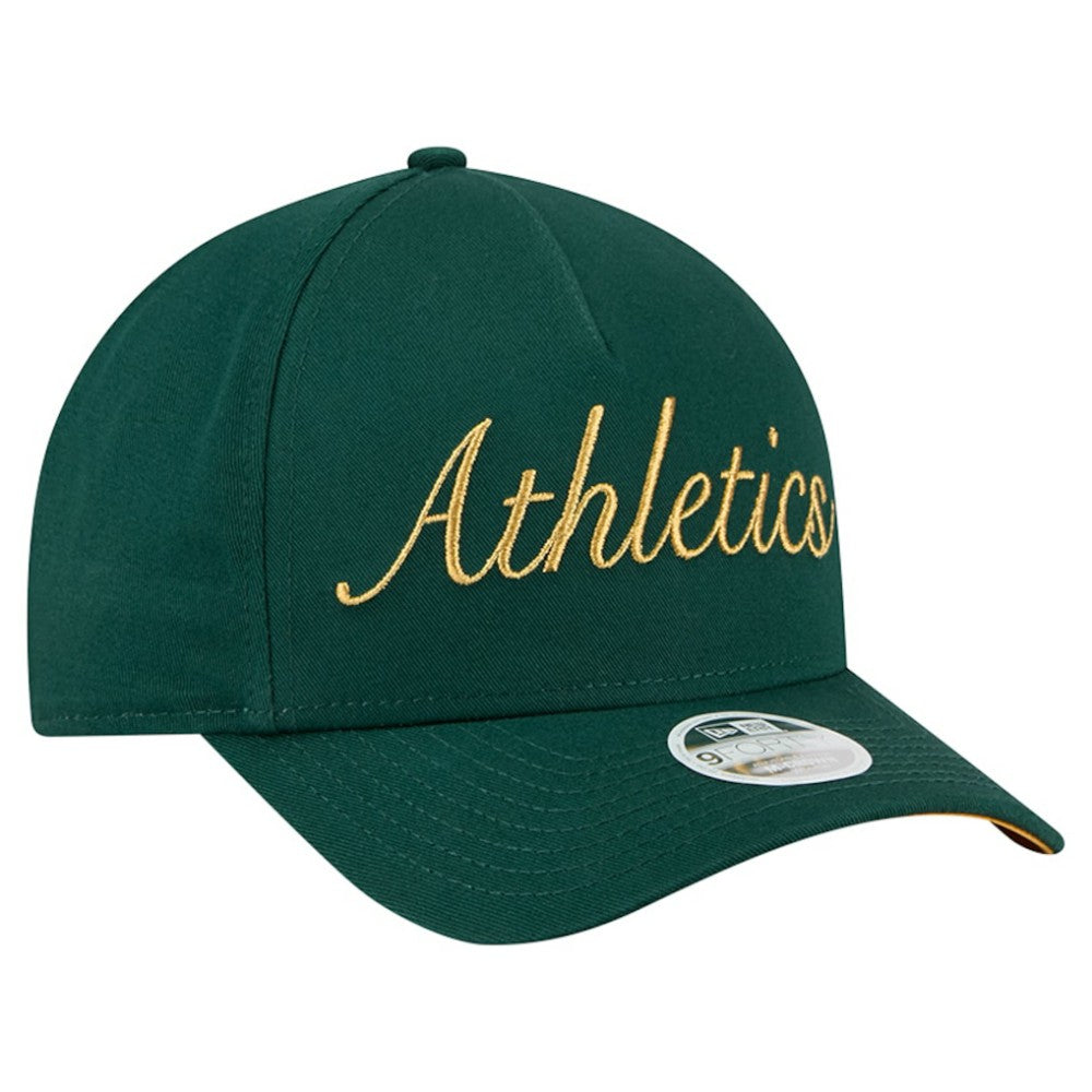 Athletics Women's Metallic A-Frame 9FORTY Adjustable Hat - Green | New Era