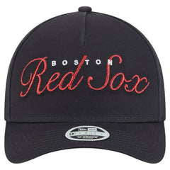 Boston Red Sox Women's Metallic A-Frame 9FORTY Adjustable Hat - Navy | New Era
