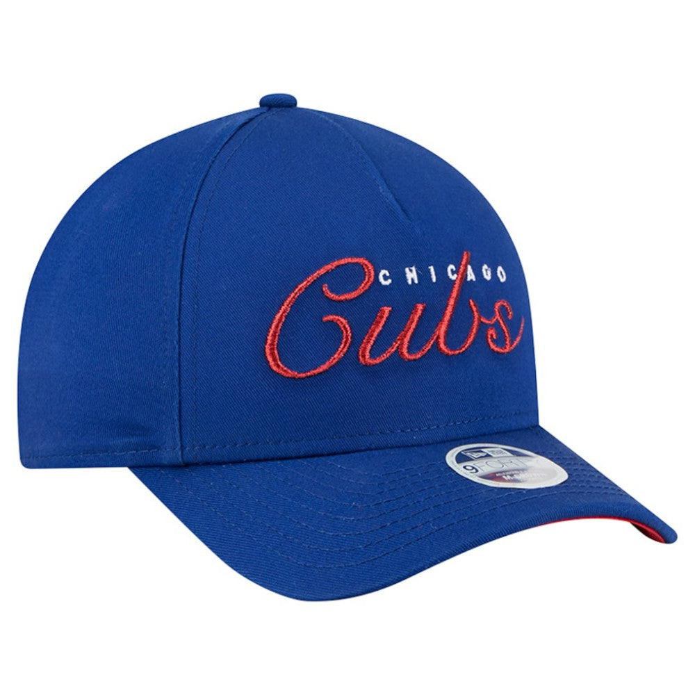 Chicago Cubs Women's Metallic A-Frame 9FORTY Adjustable Hat - Royal | New Era