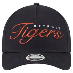 Detroit Tigers Women's Metallic A-Frame 9FORTY Adjustable Hat - Navy | New Era