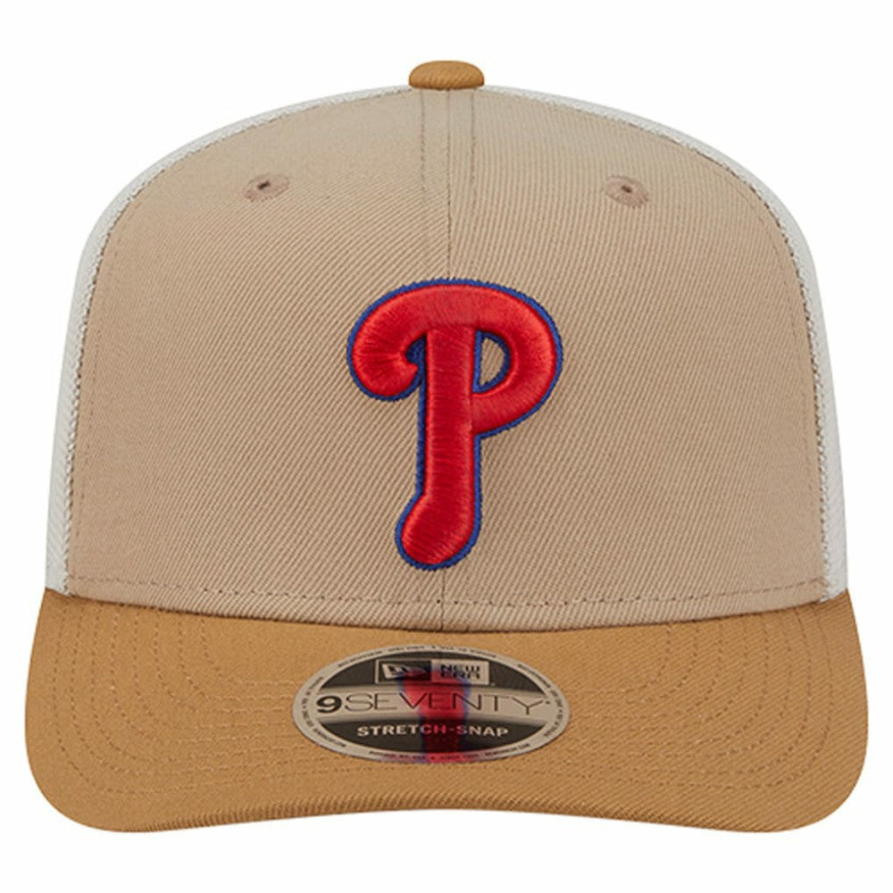 Philadelphia Phillies 9SEVENTY Trucker Adjustable Hat - Stone | New Era