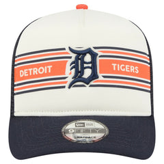 Detroit Tigers Banner A-Frame 9FIFTY Trucker Snapback Hat - Cream/Navy | New Era