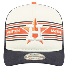 Houston Astros Banner A-Frame 9FIFTY Trucker Snapback Hat - Cream/Navy | New Era