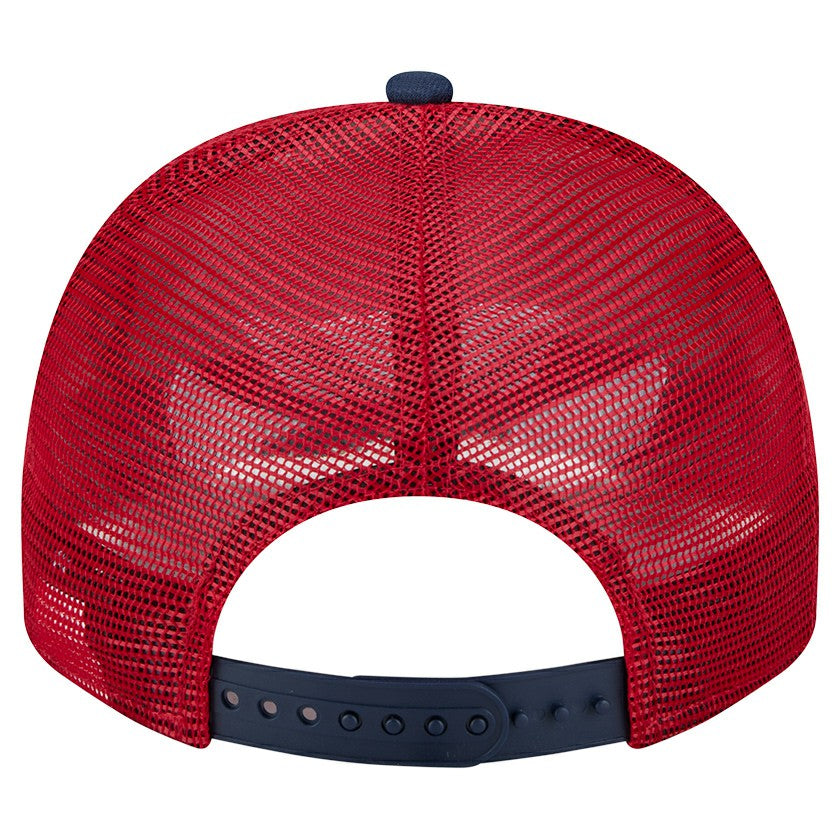 Los Angeles Angels Banner A-Frame 9FIFTY Trucker Snapback Hat - Cream/Red | New Era