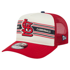 St. Louis Cardinals Banner A-Frame 9FIFTY Trucker Snapback Hat - Cream/Red | New Era