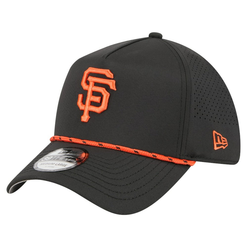 San Francisco Giants 39THIRTY A-Frame Perforated Flex Hat - Black | New Era