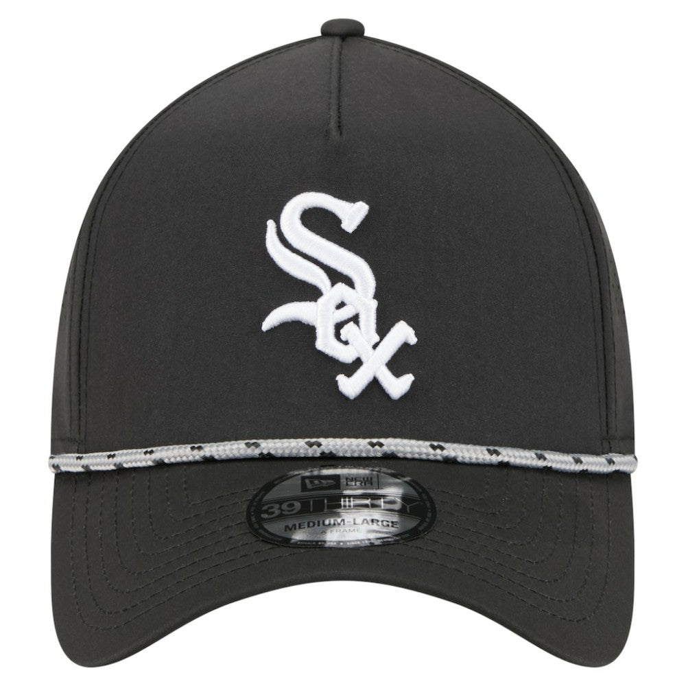 Chicago White Sox 39THIRTY A-Frame Perforated Flex Hat - Black | New Era
