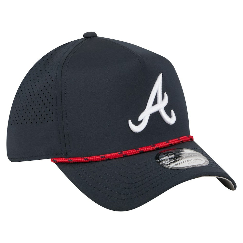 Atlanta Braves 39THIRTY A-Frame Perforated Flex Hat - Navy | New Era