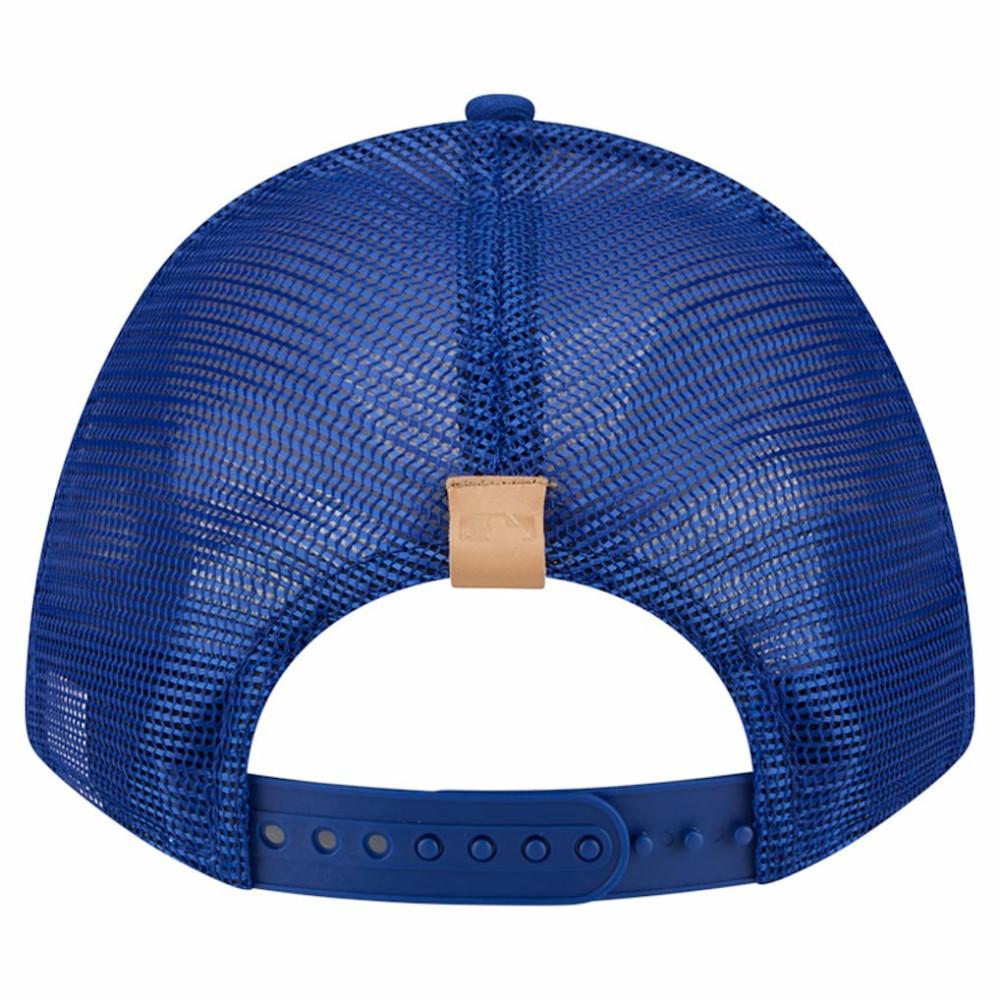 New York Mets Text A-Frame Trucker 9FORTY Hat - Stone/Royal | New Era