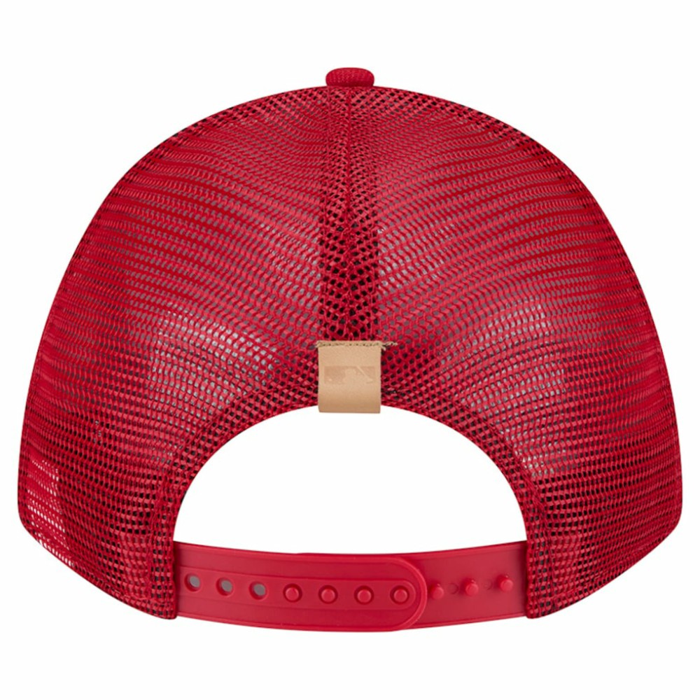 Philadelphia Phillies Text A-Frame Trucker 9FORTY Hat - Stone/Red | New Era