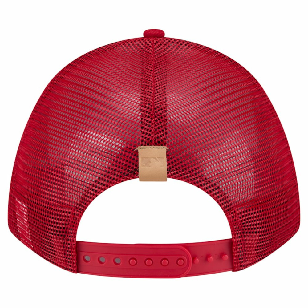 St. Louis Cardinals Text A-Frame Trucker 9FORTY Hat - Stone/Red | New Era