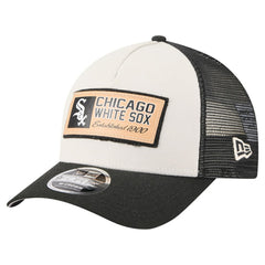 Chicago White Sox Text A-Frame Trucker 9FORTY Hat - Stone/Black | New Era