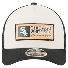 Chicago White Sox Text A-Frame Trucker 9FORTY Hat - Stone/Black | New Era
