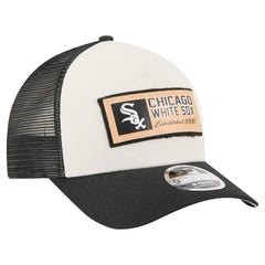 Chicago White Sox Text A-Frame Trucker 9FORTY Hat - Stone/Black | New Era