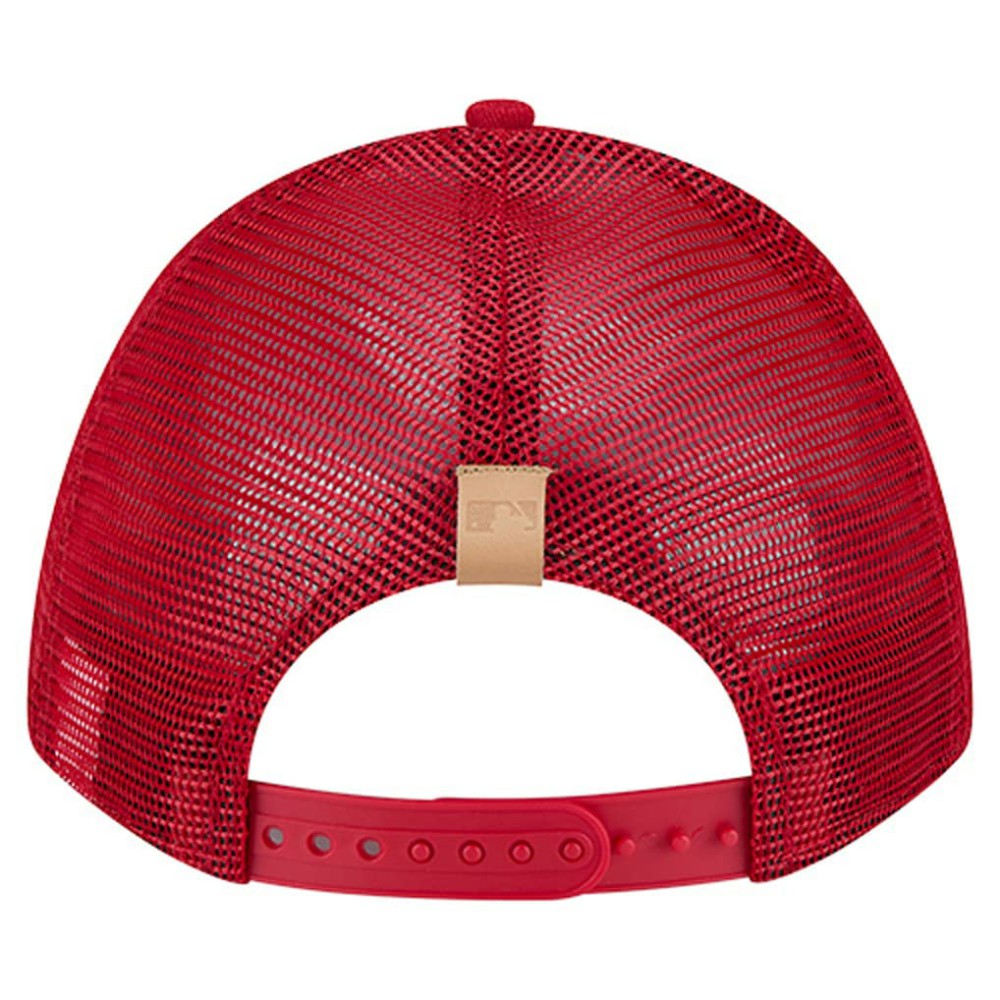 Cincinnati Reds Text A-Frame Trucker 9FORTY Hat - Stone/Red | New Era