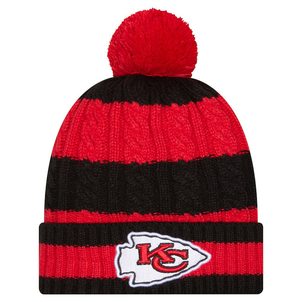 NFL Kansas City Chiefs Women's Braided Cuffed Knit Hat with Pom