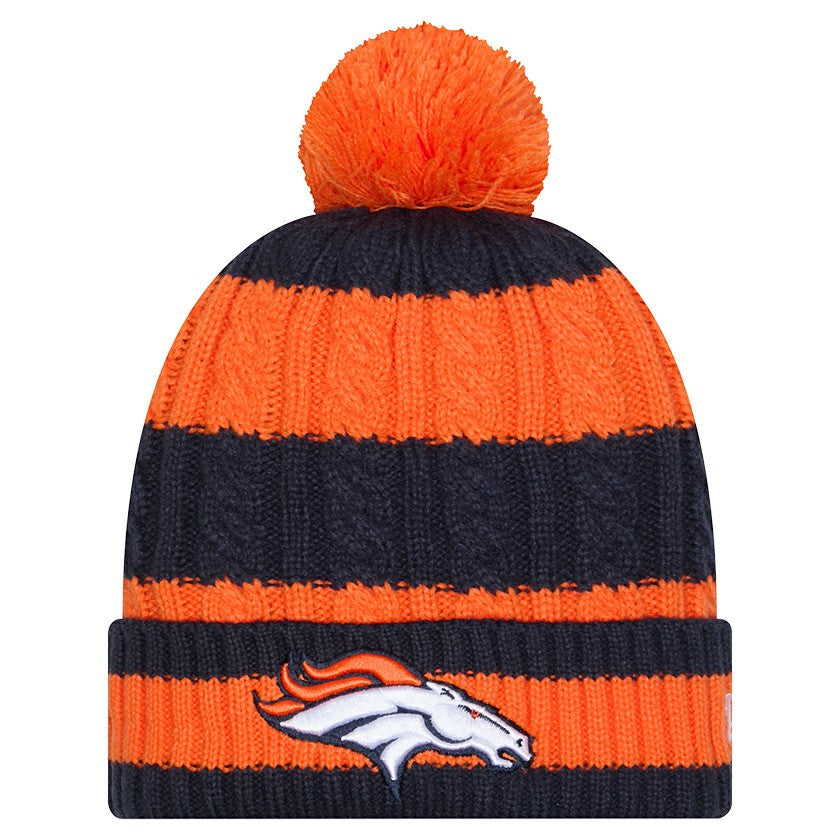 NFL Denver Broncos Women's Braided Cuffed Knit Hat with Pom