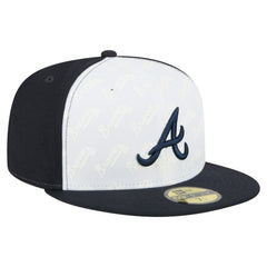 Atlanta Braves Repeat 59FIFTY Fitted Hat - White/Navy | New Era