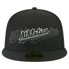 Athletics Tri-Hit 59FIFTY Fitted Hat - Black | New Era