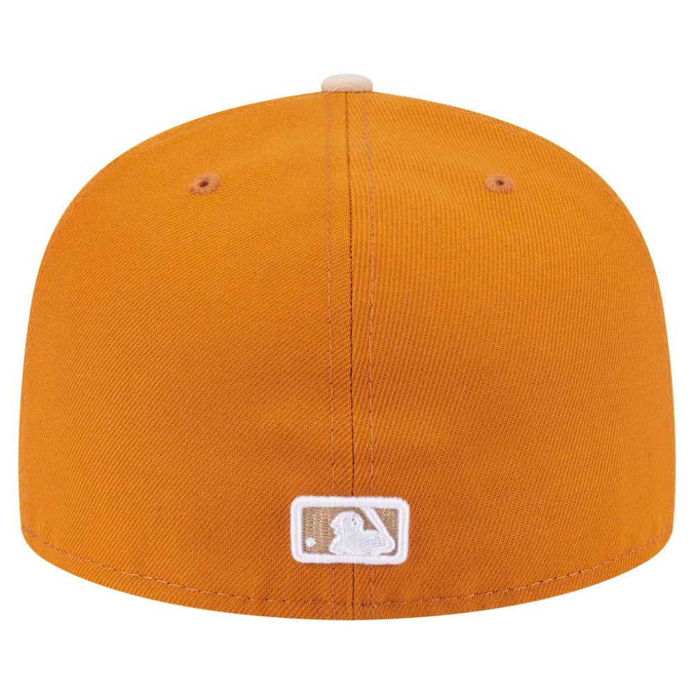 Atlanta Braves Two-Tone Color Pack A-Frame 59FIFTY Fitted Hat - Orange/Light Beige | New Era